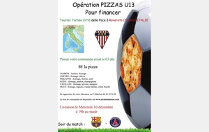 Opération Pizza des U13 pour financer le tournoi à Roverto (Italie)